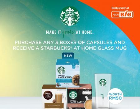 AEON BiG FREE Starbucks At Home Glass Mug Promotion (1 July 2023 - 31 July 2023)
