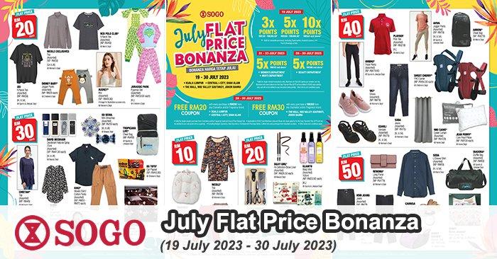 SOGO July Flat Price Bonanza Promotion (19 Jul 2023 - 30 Jul 2023)