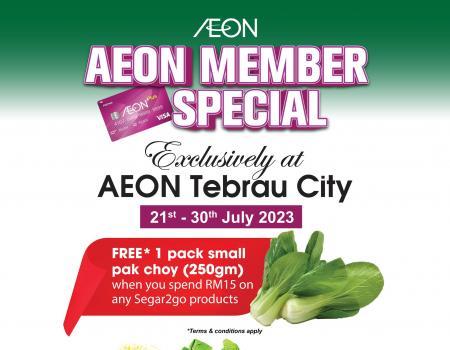 AEON Tebrau City AEON Member FREE Small Pak Choy Promotion (21 Jul 2023 - 30 Jul 2023)