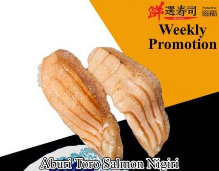 Sen Sen Sushi Aburi Toro Salmon Nigiri for RM5.80 Promotion (24 July 2023 - 30 July 2023)