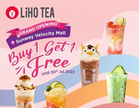 LiHO TEA Sunway Velocity Mall Grand Opening Buy 1 Get 1 FREE Promotion (valid until 30 July 2023)