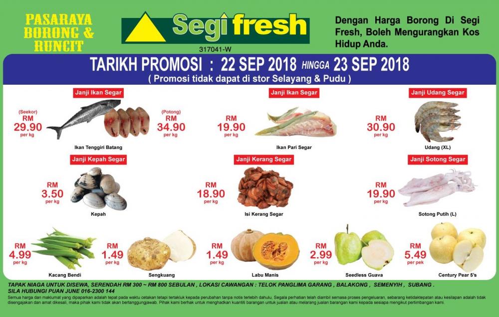 Segi Fresh Weekend Promotion (22 September 2018 - 23 September 2018)