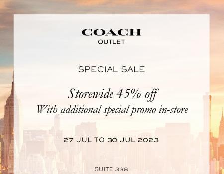 Coach Special Sale Storewide 45% OFF at Johor Premium Outlets (27 Jul 2023 - 30 Jul 2023)
