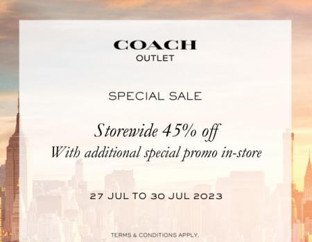 Coach Weekend Special Sale Storewide 45% OFF at Mitsui Outlet Park (27 Jul 2023 - 30 Jul 2023)