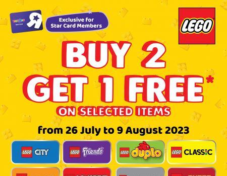 Toys R Us LEGO Buy 2 Get 1 FREE Promotion (26 Jul 2023 - 9 Aug 2023)