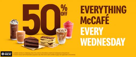 McDonald's McCafe Everything 50% OFF Promotion (every Wednesday)