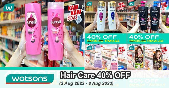 Watsons Hair Care 40% OFF Promotion (3 Aug 2023 - 8 Aug 2023)