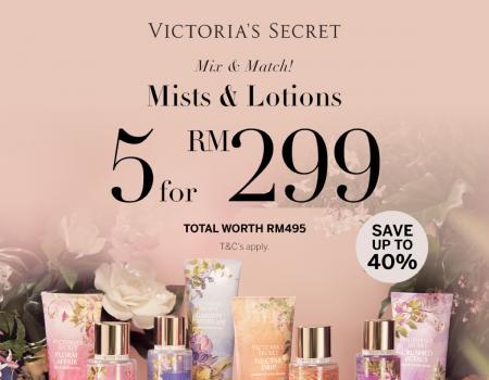 Victoria's Secret Mists & Lotions Mix & Match 5 for RM299 Promotion at Johor Premium Outlets (3 August 2023 - 6 August 2023)