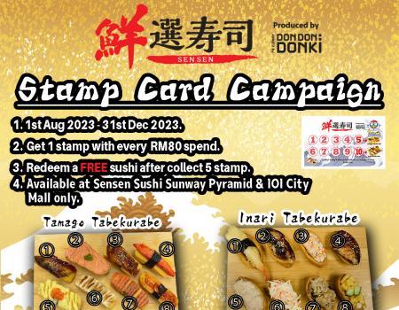 Sen Sen Sushi Stamp Card Campaign (1 August 2023 - 31 December 2023)