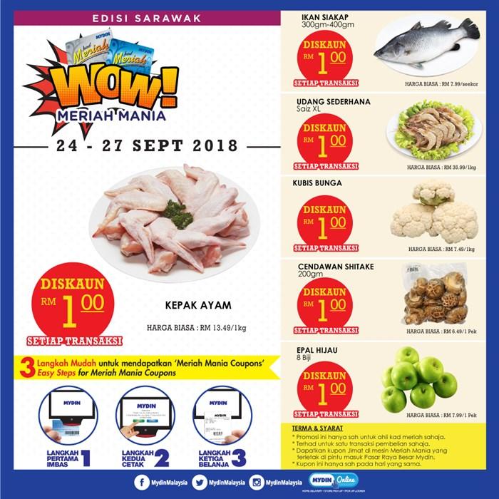 MYDIN Meriah Mania Promotion at Sarawak (24 September 2018 - 27 September 2018)
