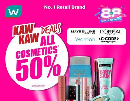 Watsons Cosmetics 50% OFF Promotion (4 August 2023 - 7 August 2023)