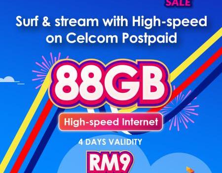 Celcom 8.8 Sale Extra 88GB High-Speed Internet for only RM9