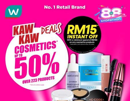 Watsons Cosmetics Up To 50% OFF Promotion (10 August 2023 - 14 August 2023)
