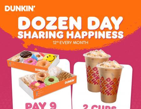 Dunkin' Dozen Day FREE 3 Donuts Promotion (12 Aug 2023)