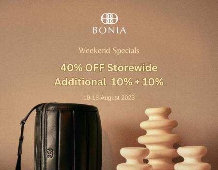 Bonia Weekend Special Sale 40% OFF Storewide at Genting Highlands Premium Outlets (10 Aug 2023 - 13 Aug 2023)