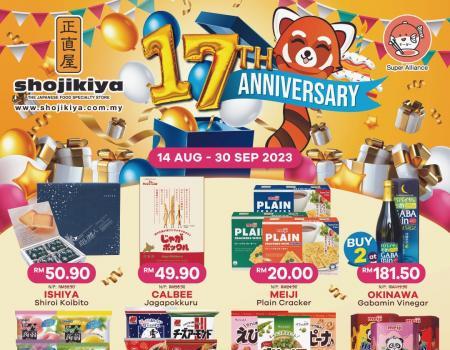 Shojikiya 17th Anniversary Sale (14 Aug 2023 - 30 Sep 2023)