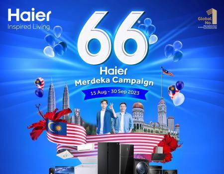 Haier 66th Merdeka Promotion Saving Up To 40% OFF (15 August 2023 - 30 September 2023)