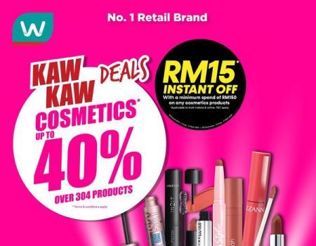 Watsons Cosmetics Up To 40% OFF Promotion (17 August 2023 - 21 August 2023)