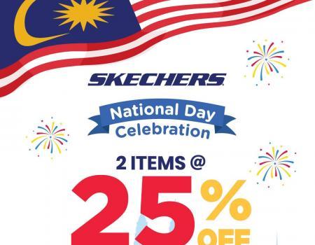 Skechers National Day 2 Items @ 25% OFF Promotion (21 Aug 2023 - 3 Sep 2023)