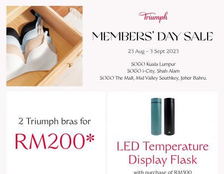 SOGO Members Day Sale Triumph Promotion (23 August 2023 - 3 September 2023)