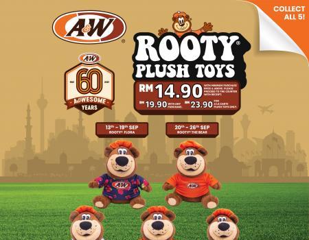 A&W Rooty Plush Toys (23 Aug 2023 - 26 Sep 2023)
