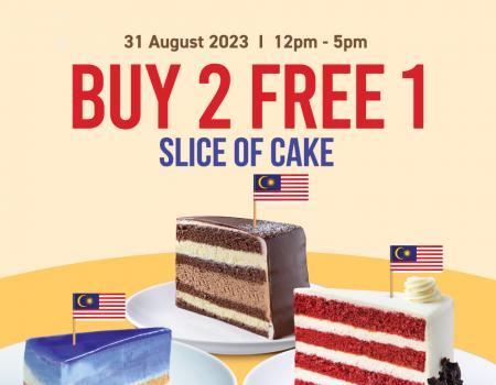 Secret Recipe Merdeka Buy 2 FREE 1 Slice Cake Promotion (31 Aug 2023)
