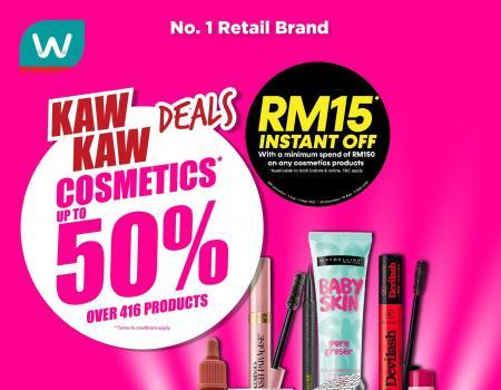 Watsons Cosmetics Up To 50% OFF Promotion (24 August 2023 - 28 August 2023)