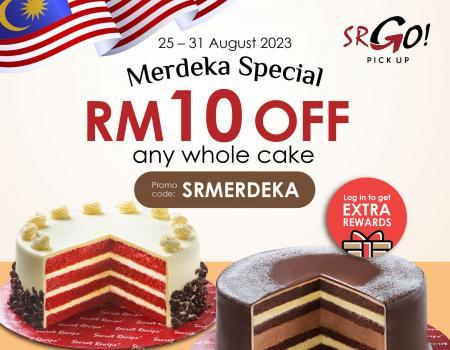 Secret Recipe SRGo Merdeka RM10 OFF Whole Cake Promotion (25 Aug 2023 - 31 Aug 2023)