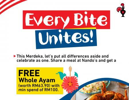 Nando's Merdeka FREE Whole Chicken Promotion (31 Aug 2023)