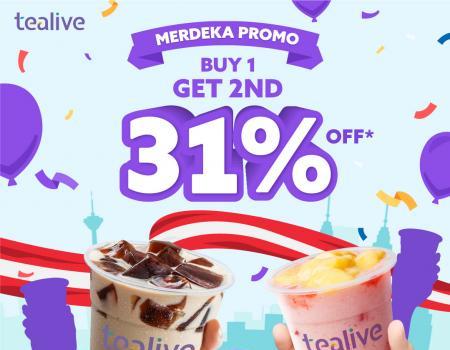 Tealive Merdeka Promotion 31% OFF 2nd Drink (31 Aug 2023 - 6 Sep 2023)