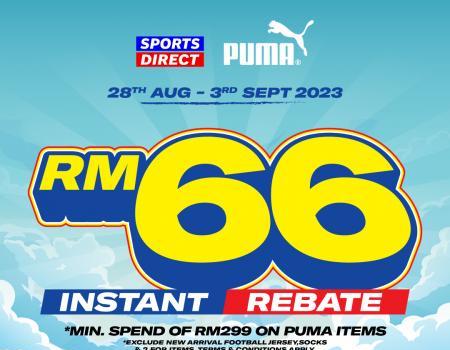 Sports Direct PUMA Merdeka RM66 Instant Rebate Promotion (28 Aug 2023 - 3 Sep 2023)