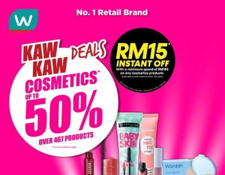 Watsons Cosmetics Up To 50% OFF Promotion (29 August 2023 - 4 September 2023)