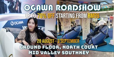 OGAWA Roadshow Sale Up To 70% OFF at Mid Valley Southkey (28 August 2023 - 3 September 2023)