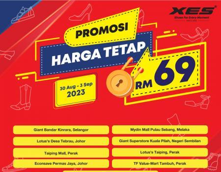 XES Shoes RM69 Fixed Price Promotion (30 Aug 2023 - 3 Sep 2023)