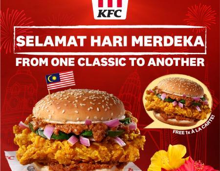 KFC Merdeka Buy 1 FREE 1 Satay Burger Promotion (31 Aug 2023)