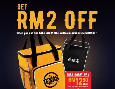 Texas Chicken Take Away RM2 OFF Promotion with Take-Away Bag (valid until 31 December 2023)