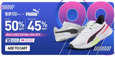 Puma Lazada 9.9 Sale: Up to 50% OFF + Extra 45% OFF Voucher! (9 September 2023 - 13 September 2023)