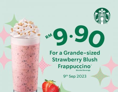 Starbucks 9.9 Strawberry Blush Frappuccino Promotion: RM9.90 for First Treat (9 Sep 2023)