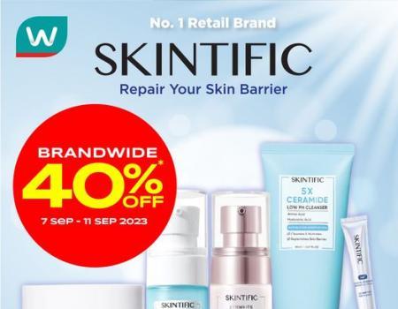 Watsons Skintific Promotion Brandwide 40% OFF (7 September 2023 - 11 September 2023)