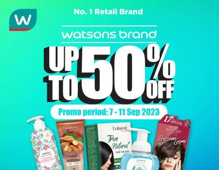 Watsons Brand Products Sale: Up to 50% OFF on Head to Toe Essentials (7 September 2023 - 11 September 2023)