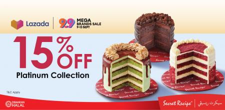 Secret Recipe Lazada 9.9 Sale: Up to 15% Off + RM30 for 3 Slice Cakes! (9 September 2023 - 13 September 2023)