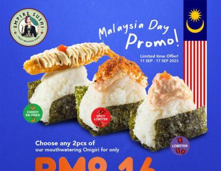 Empire Sushi Malaysia Day Promotion: Enjoy 2pcs of Kuih Jepun Tiga Segi for RM9.16! (11 September 2023 - 17 September 2023)