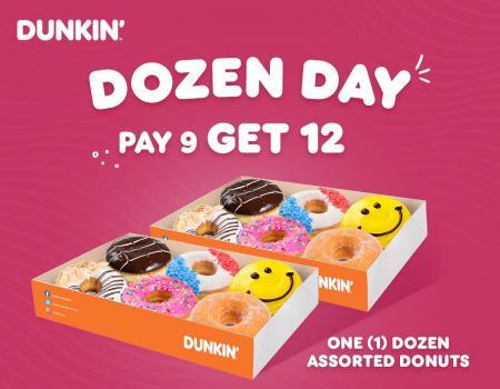 Dunkin' Dozen Day FREE 3 Donuts Promotion (12 Sep 2023)