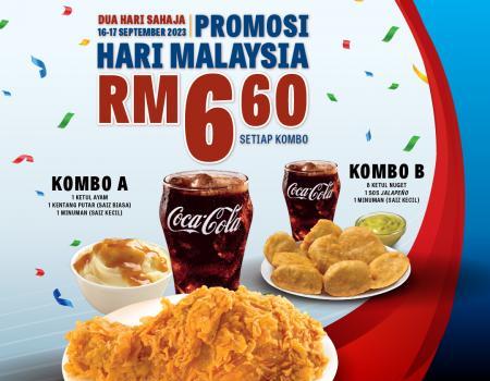 Texas Chicken Malaysia Day Promotion: RM6.60 Combo (16 Sep 2023 - 17 Sep 2023)
