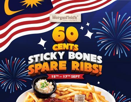 Morganfield's Malaysia Day Promotion 60 Cents Sticky Bones Spare Ribs (15 September 2023 - 17 September 2023)