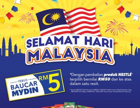 MYDIN Nestle Malaysia Day Promotion: Get RM5 MYDIN Vouchers with Every Purchase of Selected Nestle Products! (13 Sep 2023 - 10 Oct 2023)