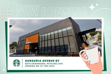 Starbucks Sunsuria Avenue Drive-Thru Opening Promotion: Buy 1 Free 1 and 30% OFF Merchandise