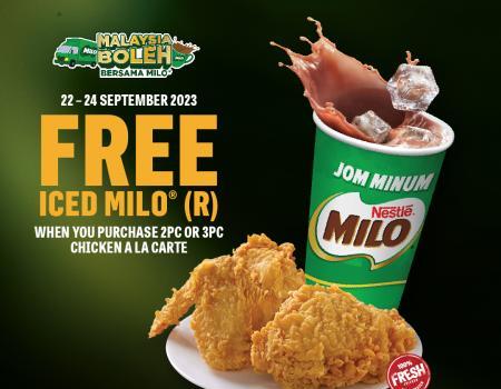 Texas Chicken FREE Milo Promotion (22 September 2023 - 24 September 2023)