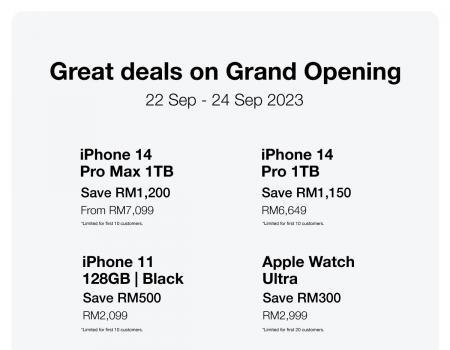 Machines IOI City Mall Grand Opening Promotion: Enjoy up to RM1,200 Savings, Free Gifts, and More! (22 September 2023 - 24 September 2023)