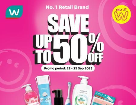 Watsons Daily Essentials Promotion Save Up To 50% OFF (22 September 2023 - 25 September 2023)